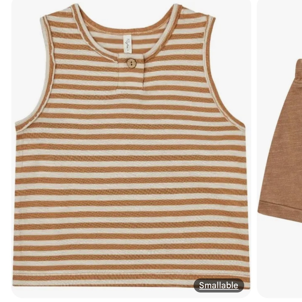 Rylee & Cru stripped tan camel tank top 18-24 months